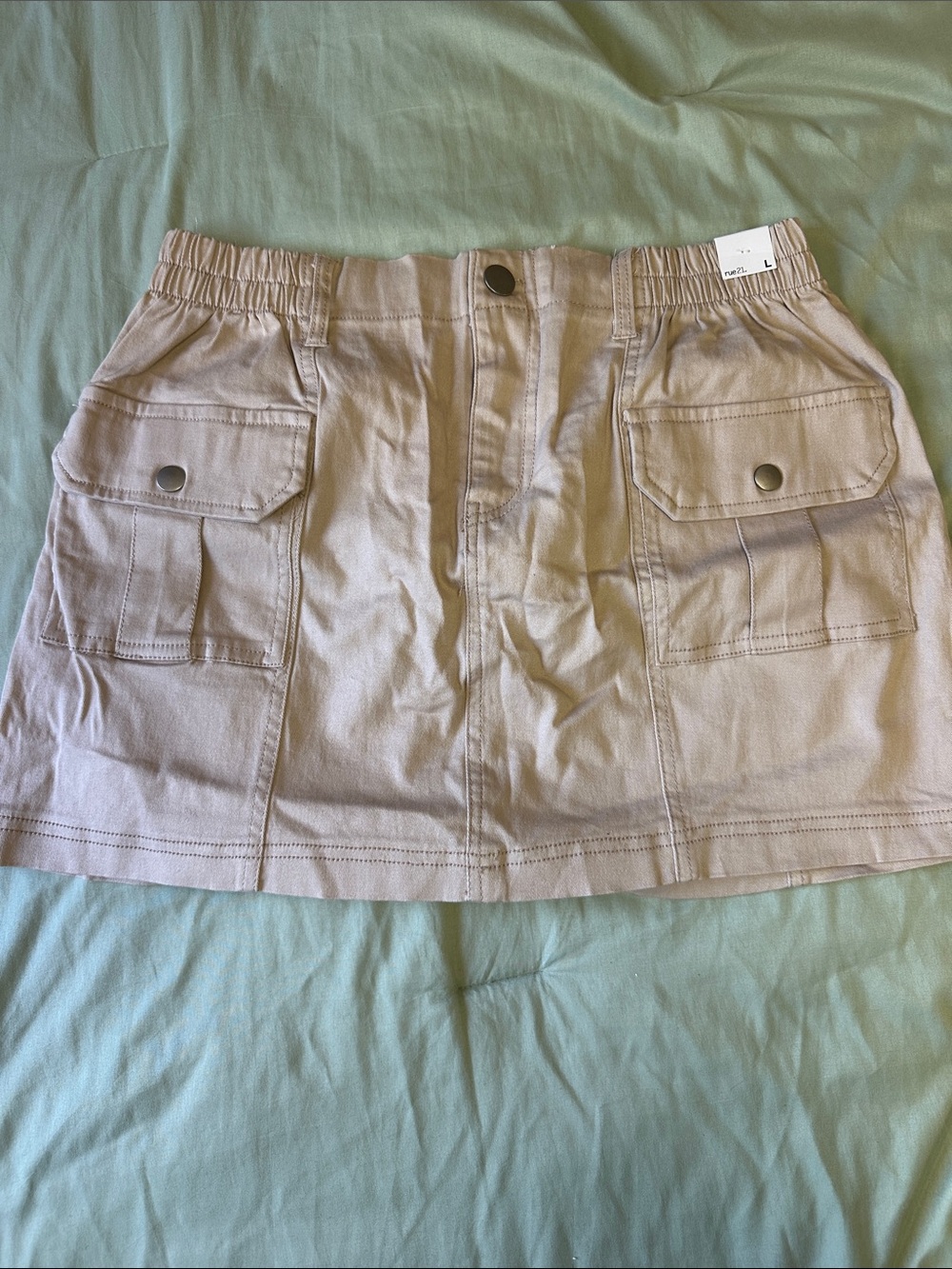 Rue 21 Cargo Mini Skirt in Light Beige